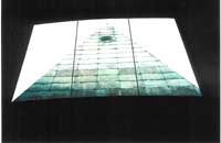12- ley-line runs up the center of eye-pyramid seen through window